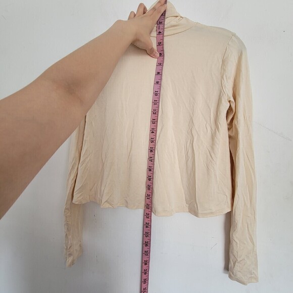 Rachel Pally Beige Cream Tan Turtleneck Modal Long Sleeve Top Size Small - Picture 6 of 11